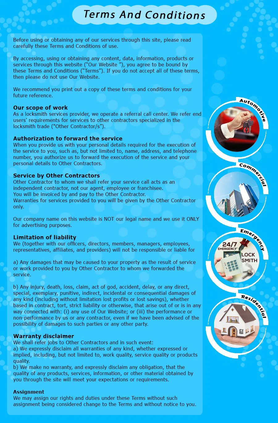 Renton Locksmith And Security, Renton, WA 425-749-3670 - TermsAndCondition-13